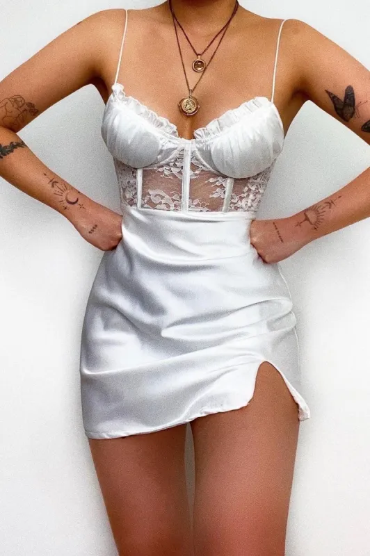 Olivia Mini Dress - Ivory sold by Kameli Boutique