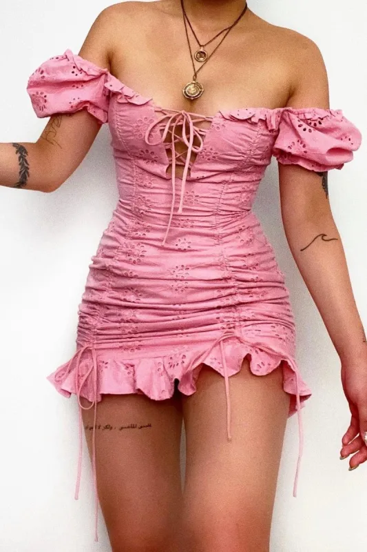 Amelia Floral Mini Dress - Pink sold by Kameli Boutique