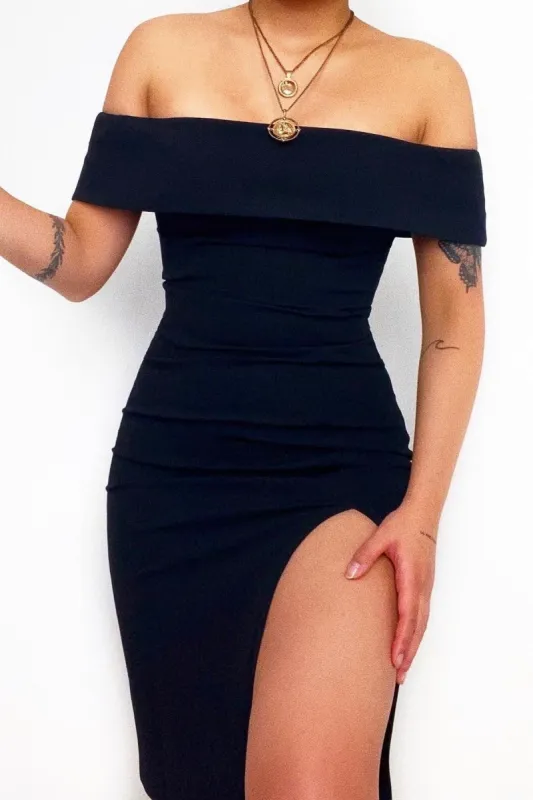 Parker Midi Dress - Black sold by Kameli Boutique
