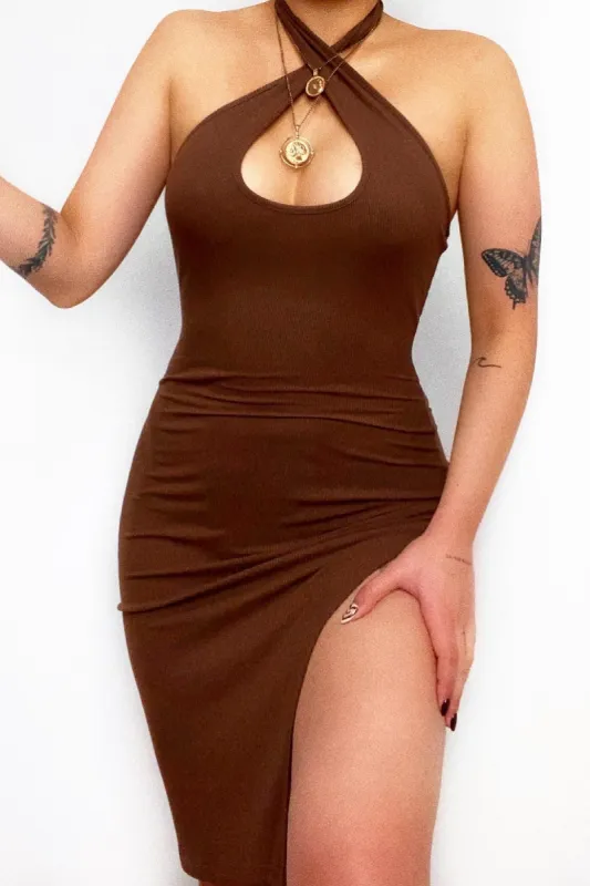 Rylee Midi Dress - Brown sold by Kameli Boutique