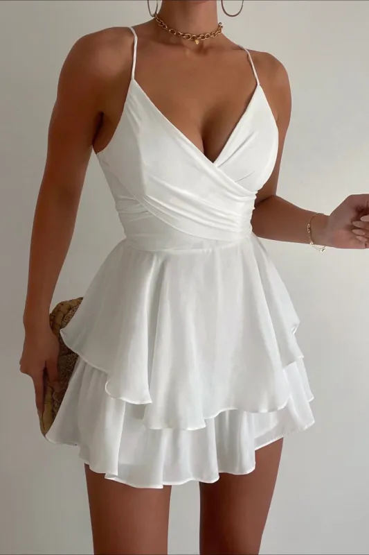 Zahira Playsuit - White sold by Kameli Boutique