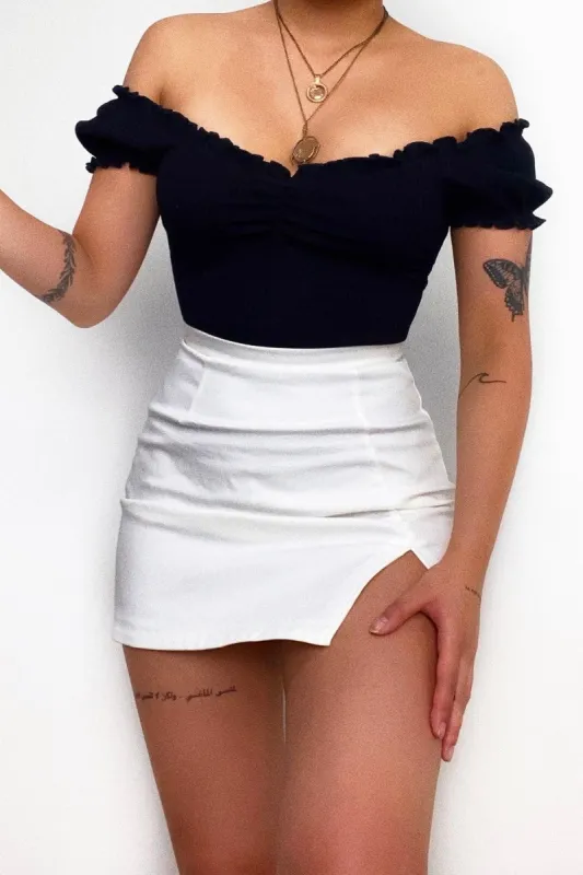 Callie Mini Skirt - White sold by Kameli Boutique