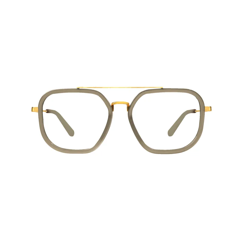 Halle Gold/Brown Frame Glasses made by Dima Eyewear
