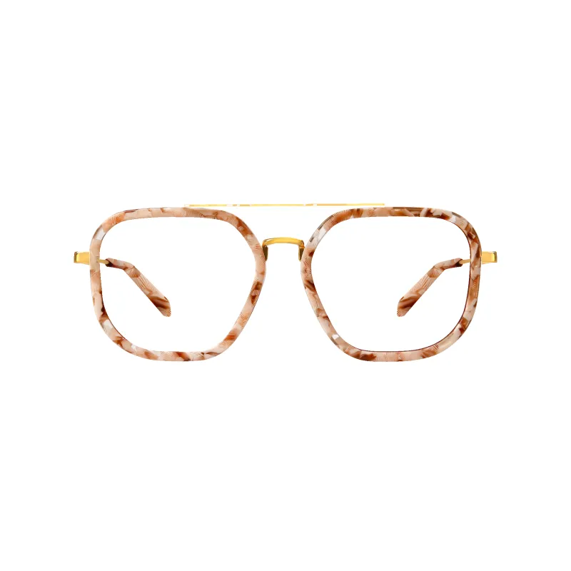 Halle Gold/Beige Tortoise Frame Glasses made by Dima Eyewear
