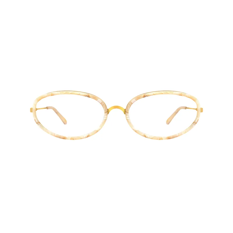 Solis Gold/Cream Marble Frame Glasses made by Dima Eyewear