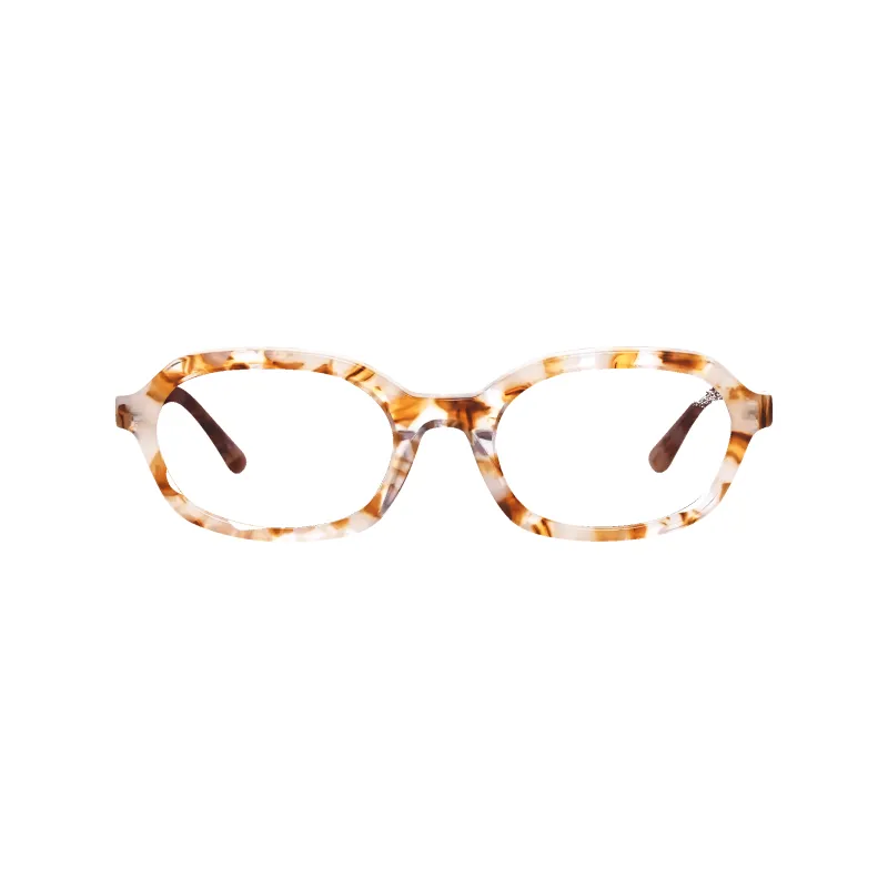 Rayna Brown Pearl Frame Glasses made by Dima Eyewear