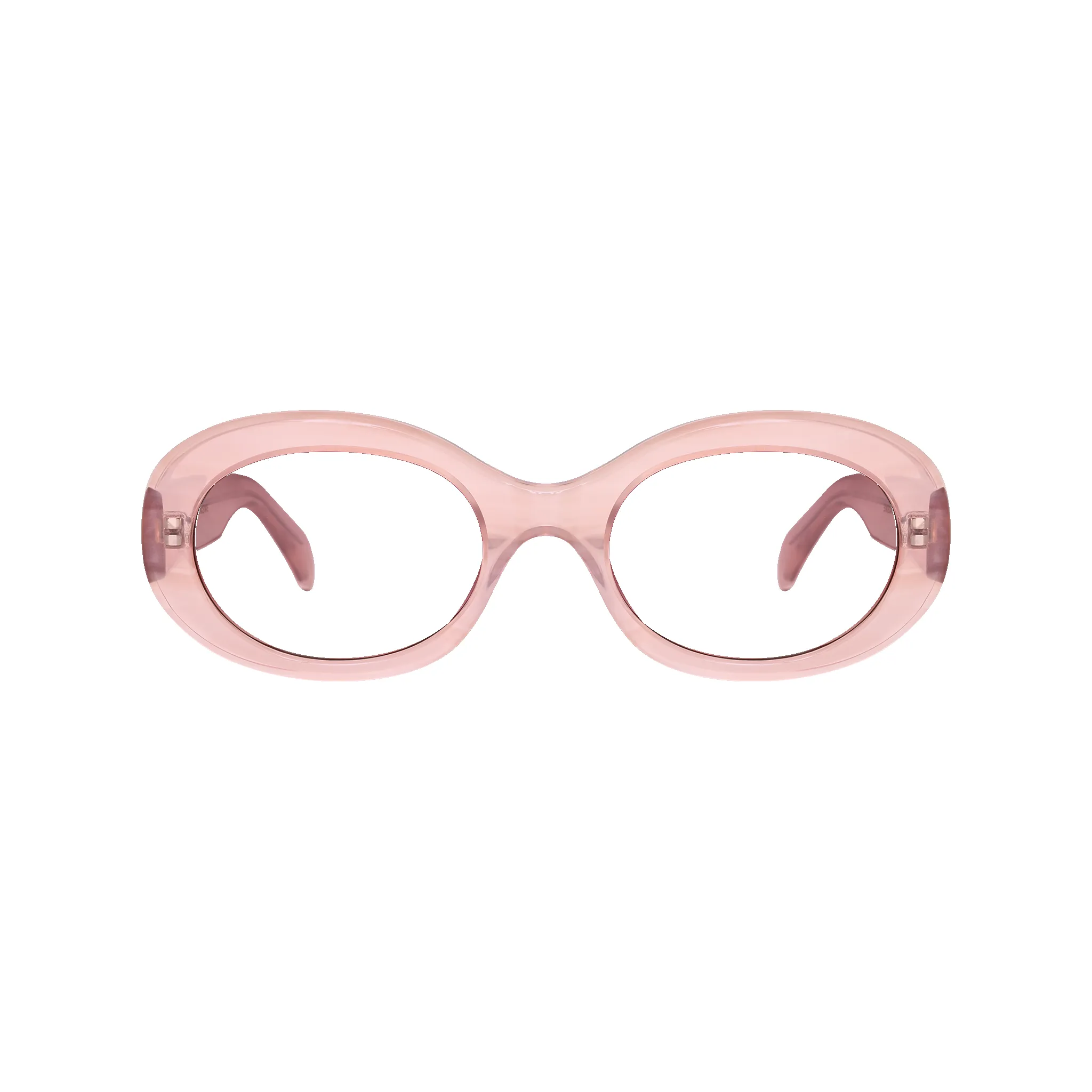 Kaia Crystal Pink Pearl Demi Frame Glasses sold by Dima Eyewear