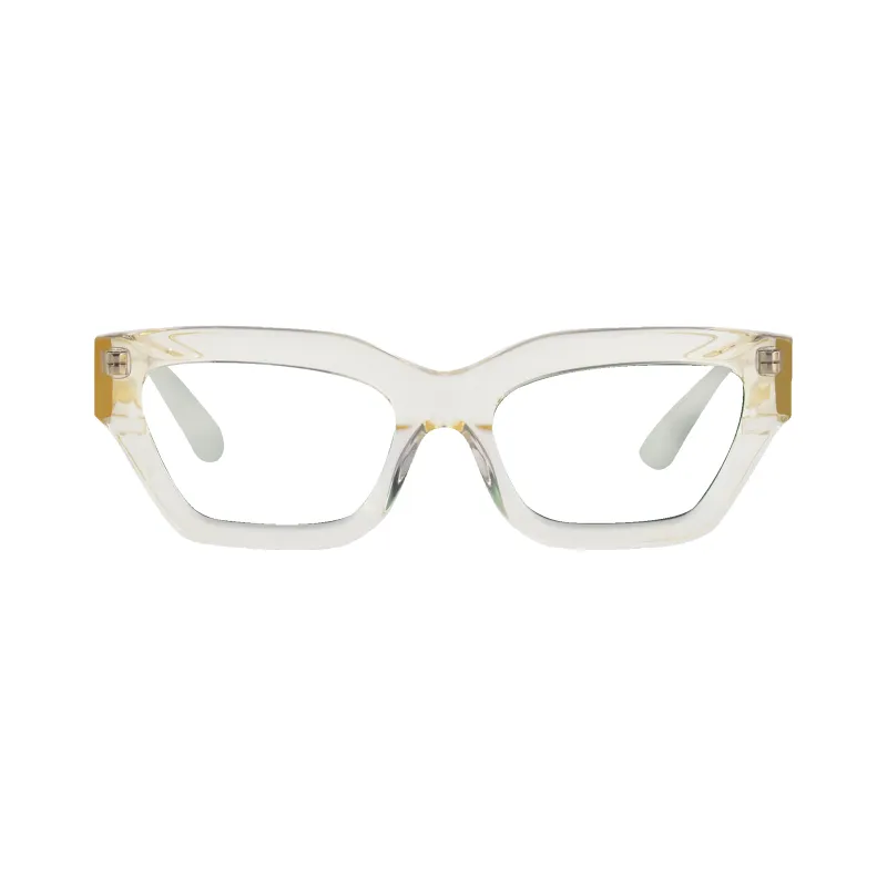 Ava Crystal Light Yellow Frame Glasses made by Dima Eyewear