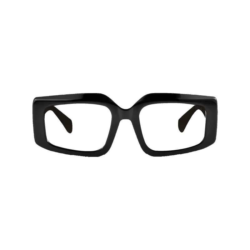 Vivid Black Frame Glasses made by Dima Eyewear