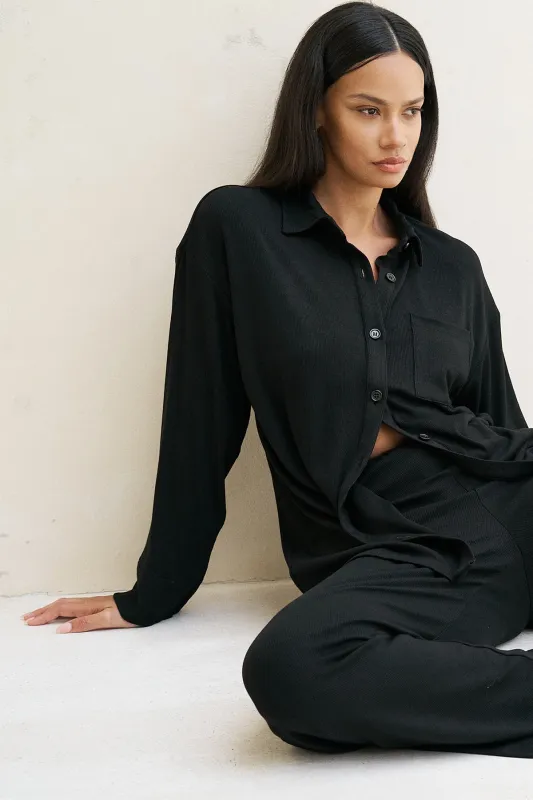 Camden Button Down - Black made by Riot Swim
