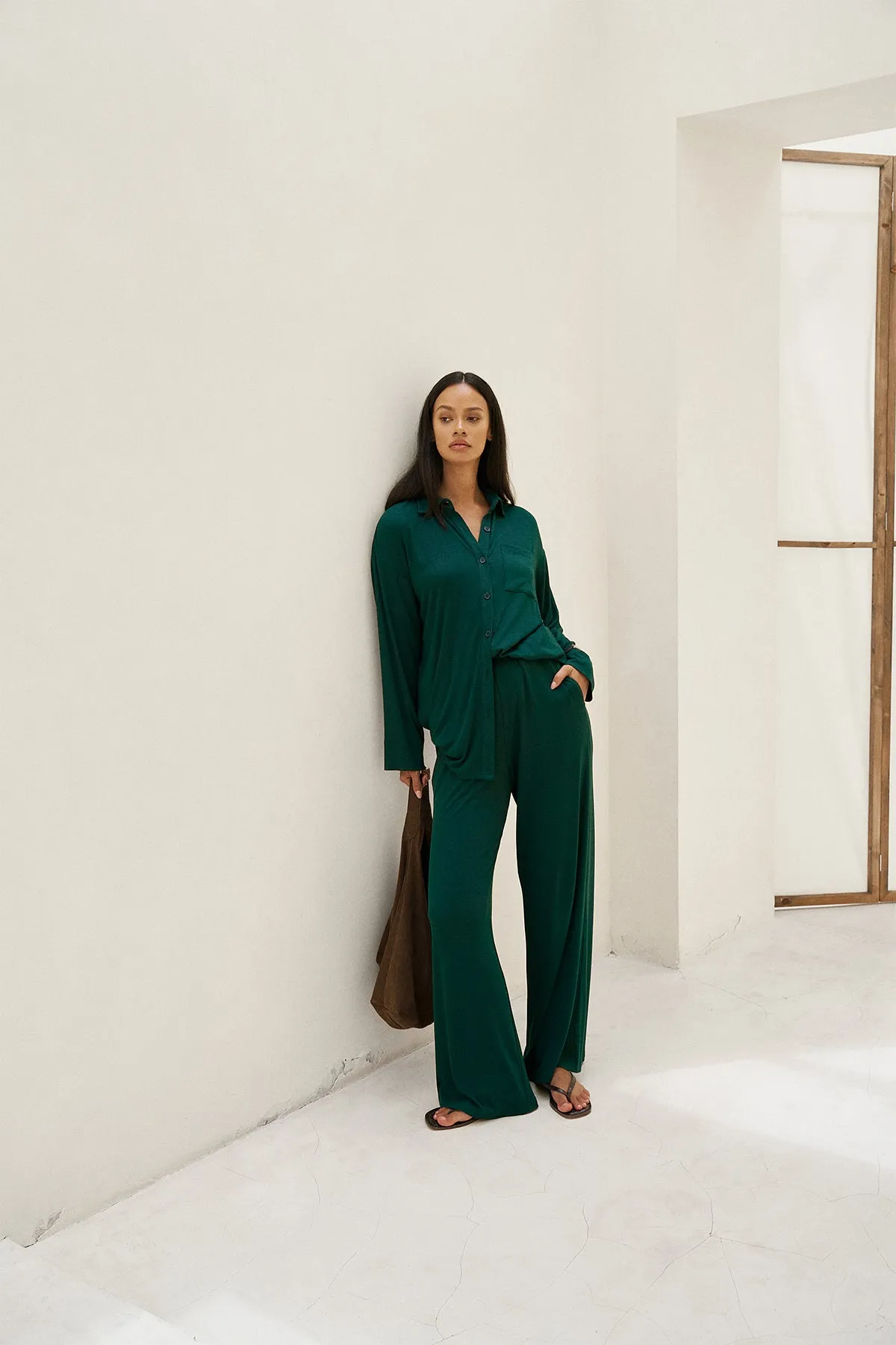 Camden Button Down - Forest Green sold by Riot Swim product image thumbnail 2
