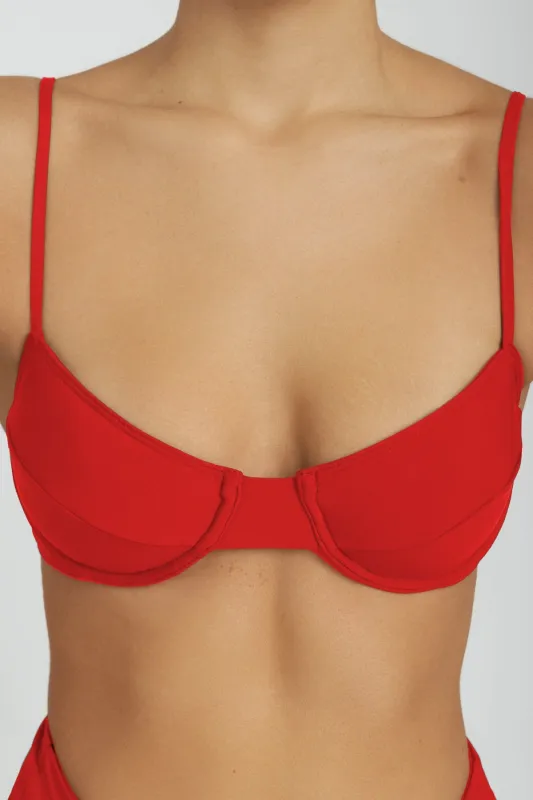 Jax Top - Fire Red made by Riot Swim