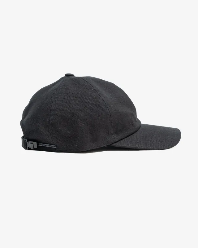 6 PANEL CAP - BLACK COTTON WASHI OXFORD sold by James Coward