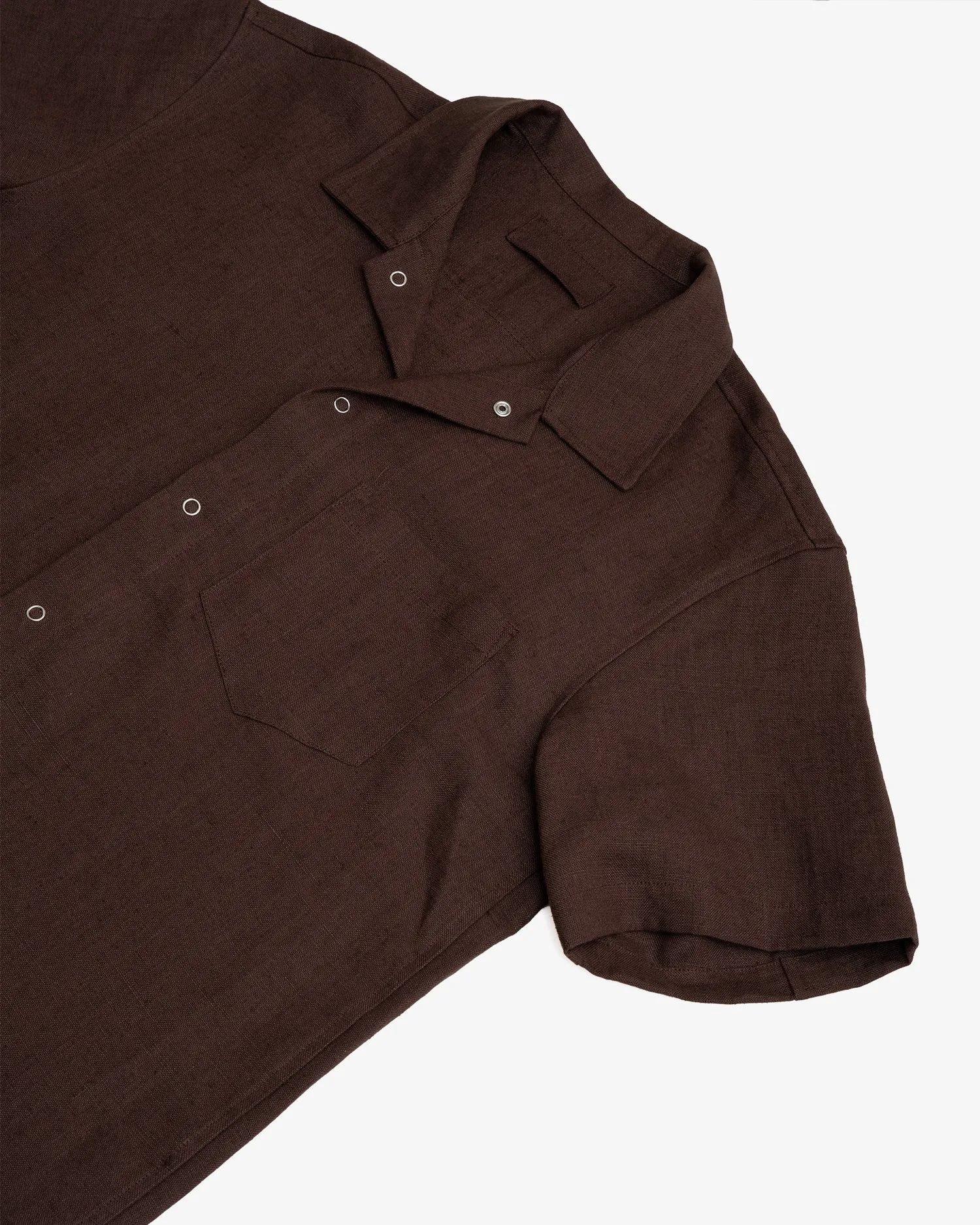 SUNDOWN SHIRT - CHOCOLATE BROWN WELTERWEIGHT LINEN sold by James Coward product image thumbnail 3