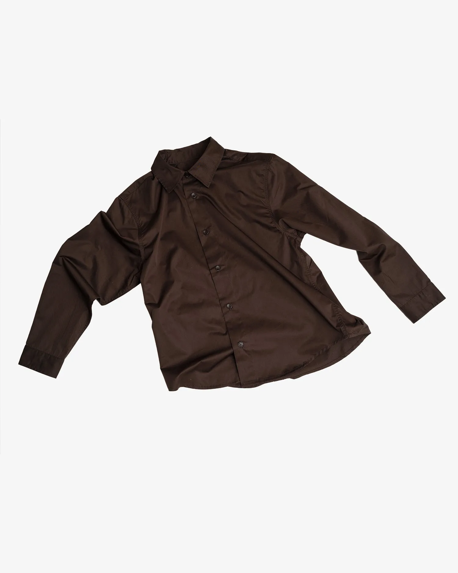 FILTER SHIRT - DARK BROWN PIMA COTTON TWILL sold by James Coward product image thumbnail 5