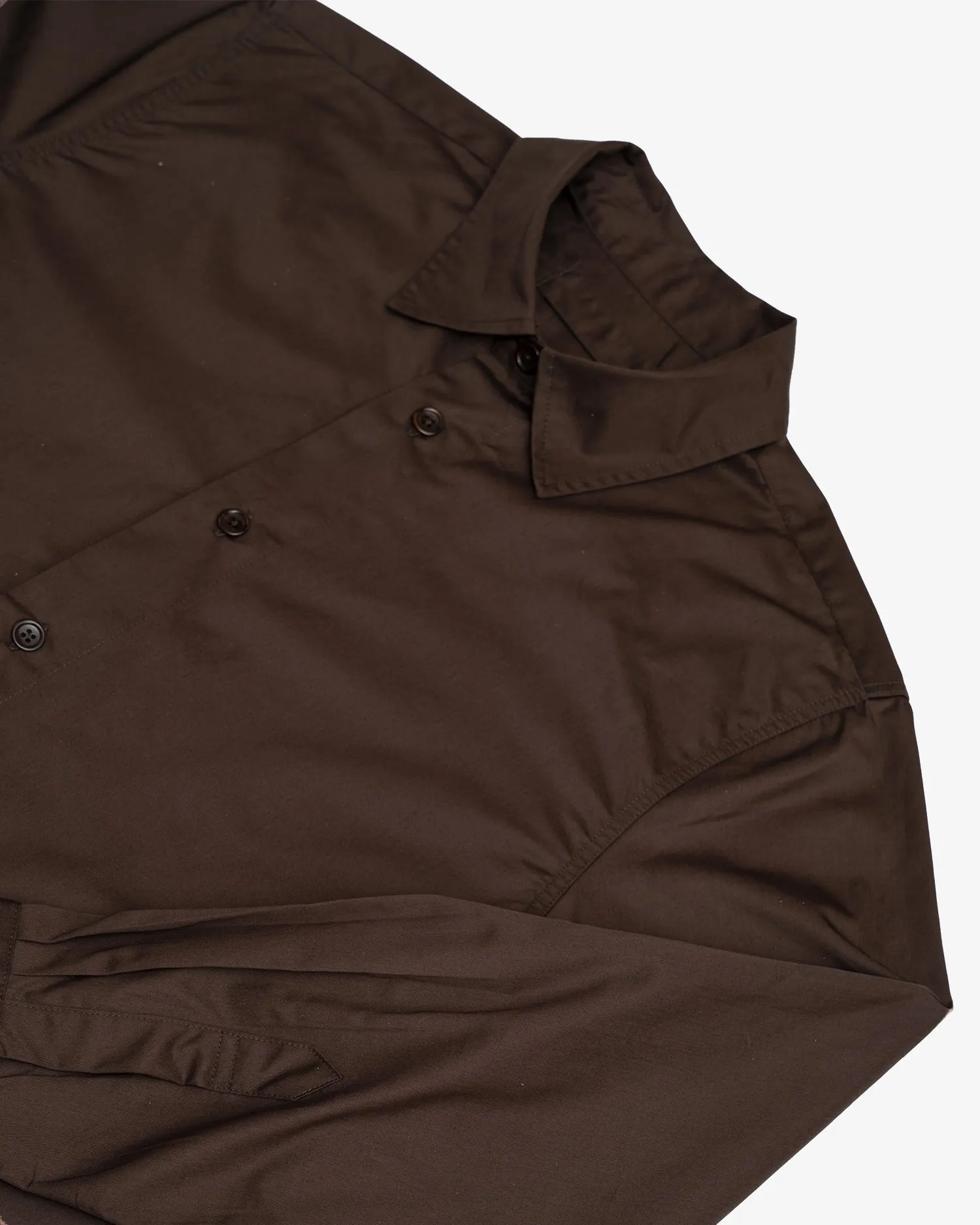 FILTER SHIRT - DARK BROWN PIMA COTTON TWILL sold by James Coward product image thumbnail 3