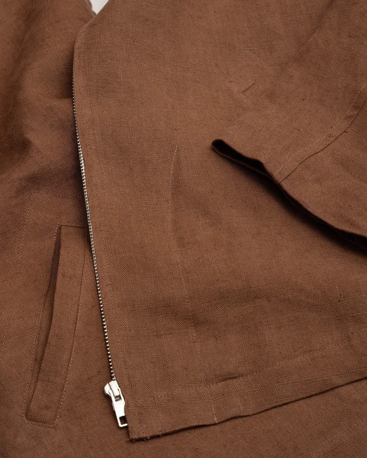SITE JACKET - BROWN WELTERWEIGHT BELGIAN LINEN sold by James Coward product image thumbnail 4