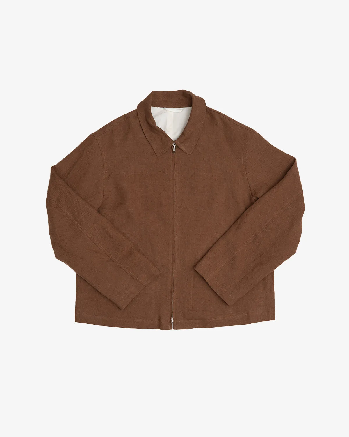 SITE JACKET - BROWN WELTERWEIGHT BELGIAN LINEN sold by James Coward