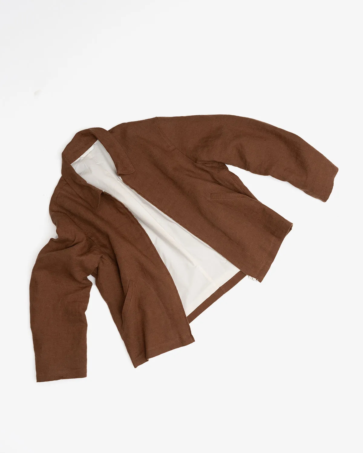 SITE JACKET - BROWN WELTERWEIGHT BELGIAN LINEN sold by James Coward product image thumbnail 5