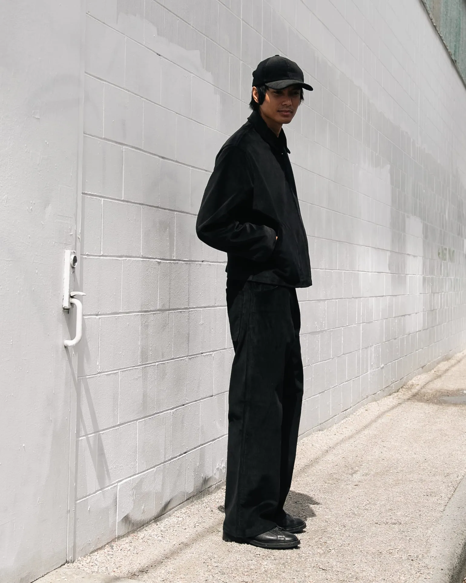 WIDE TROUSER - BLACK ITALIAN 8 WALE CORDUROY sold by James Coward product image thumbnail 2