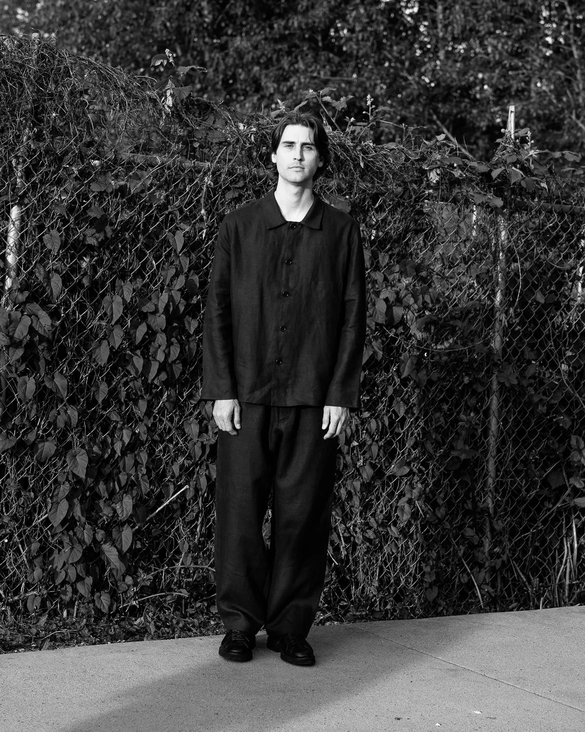 TRANSPORT SHIRT - BLACK WELTERWEIGHT LINEN sold by James Coward product image thumbnail 2