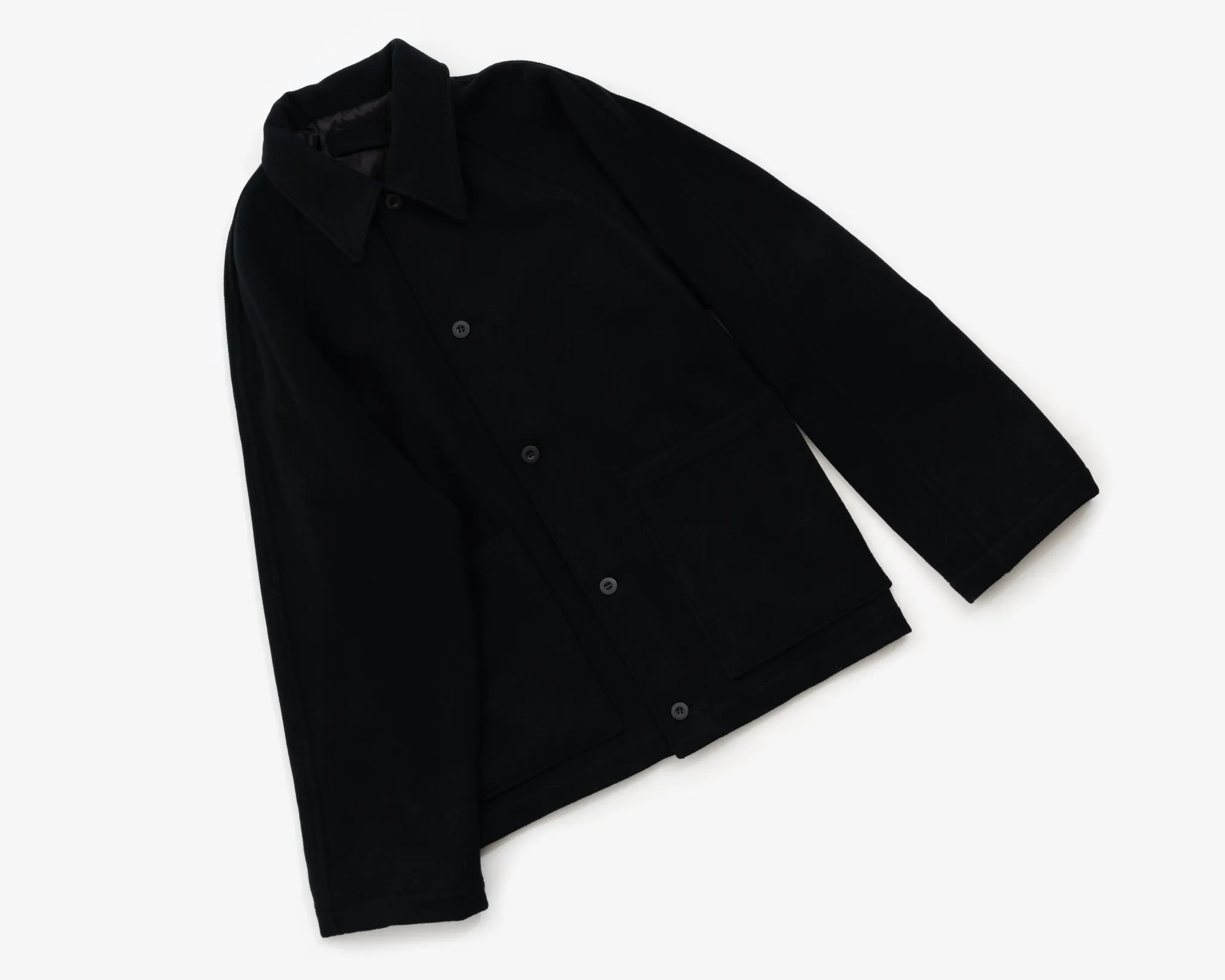 RAMBLER COAT - BLACK WOOL FLANNEL sold by James Coward product image thumbnail 4
