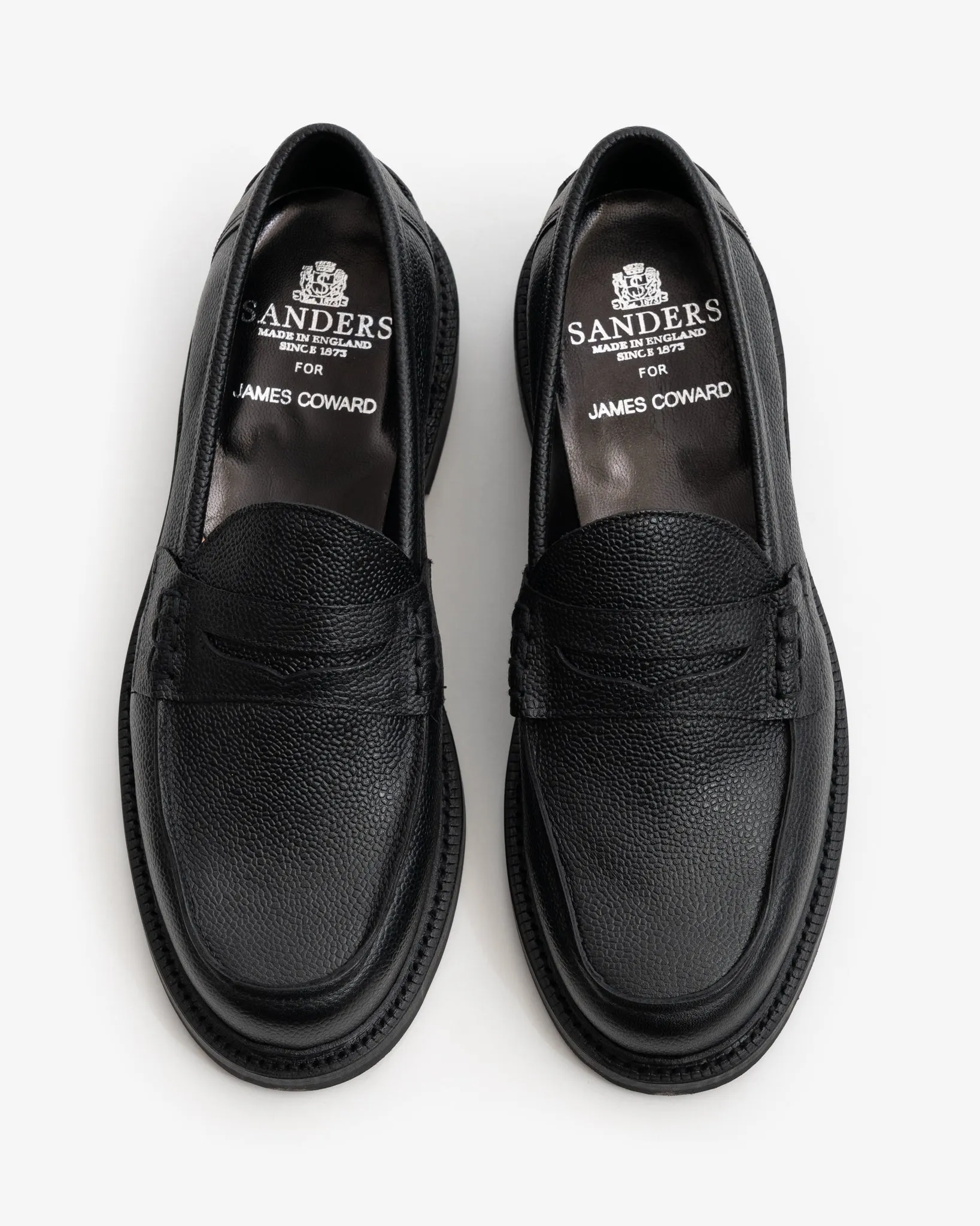 PEACEFUL BEEF ROLL LOAFER - BLACK SCOTCH GRAIN LEATHER sold by James Coward product image thumbnail 4