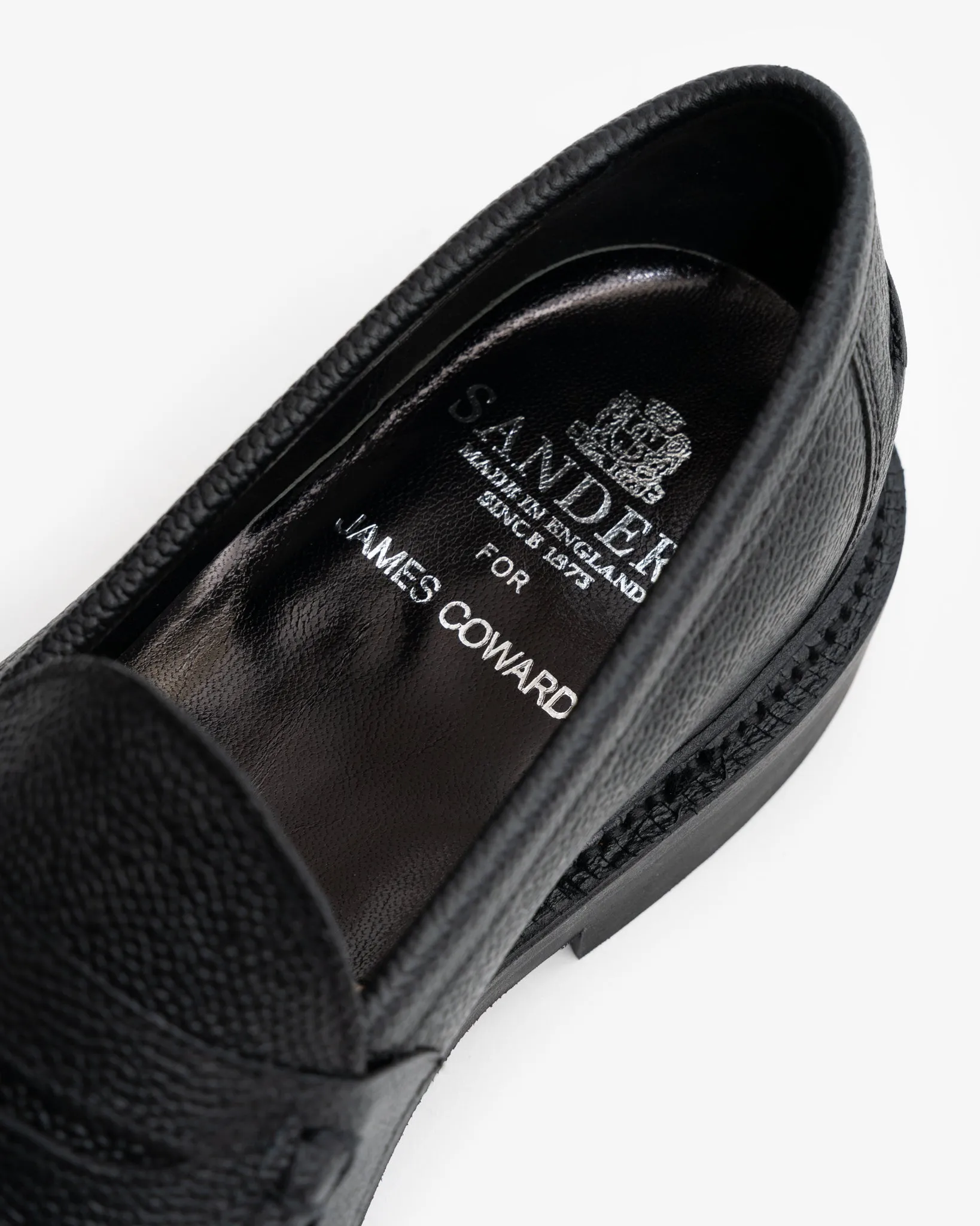 PEACEFUL BEEF ROLL LOAFER - BLACK SCOTCH GRAIN LEATHER sold by James Coward product image thumbnail 5