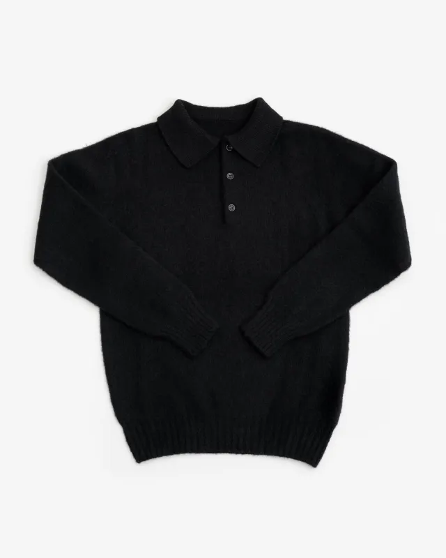 SHETLAND POLO - BLACK sold by James Coward