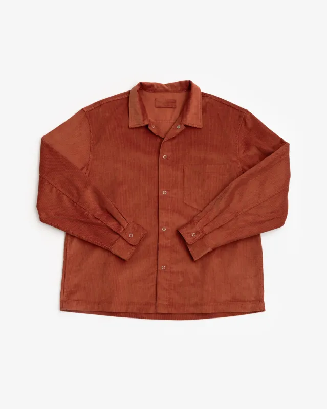 WORKSHOP SHIRT - RUST COTTON CORDUROY sold by James Coward