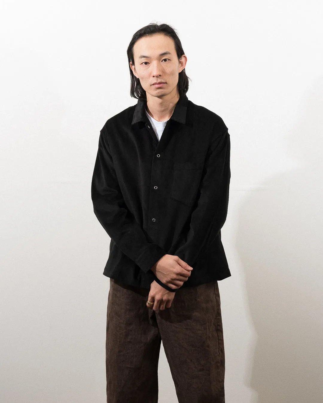 WORKSHOP SHIRT - BLACK COTTON CORDUROY sold by James Coward product image thumbnail 2