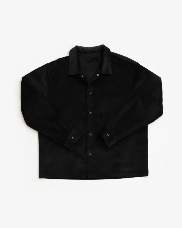 WORKSHOP SHIRT - BLACK COTTON CORDUROY sold by James Coward