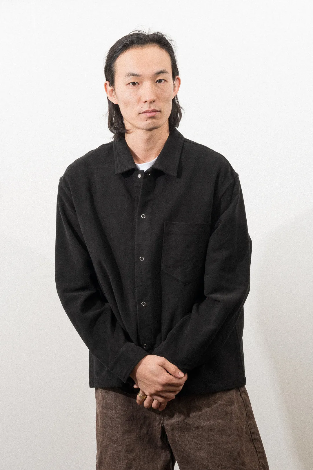 WORKSHOP SHIRT - BLACK MOLESKIN sold by James Coward product image thumbnail 5