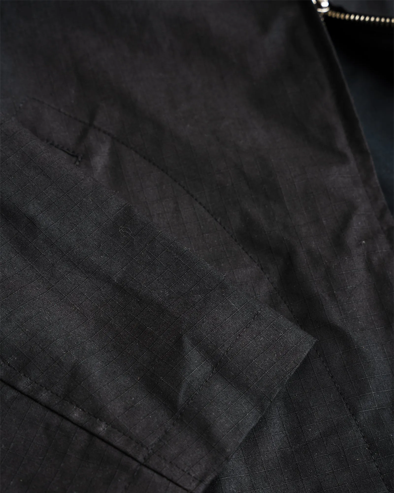 SITE JACKET - BLACK WAXED ORGANIC COTTON RIPSTOP sold by James Coward product image thumbnail 3