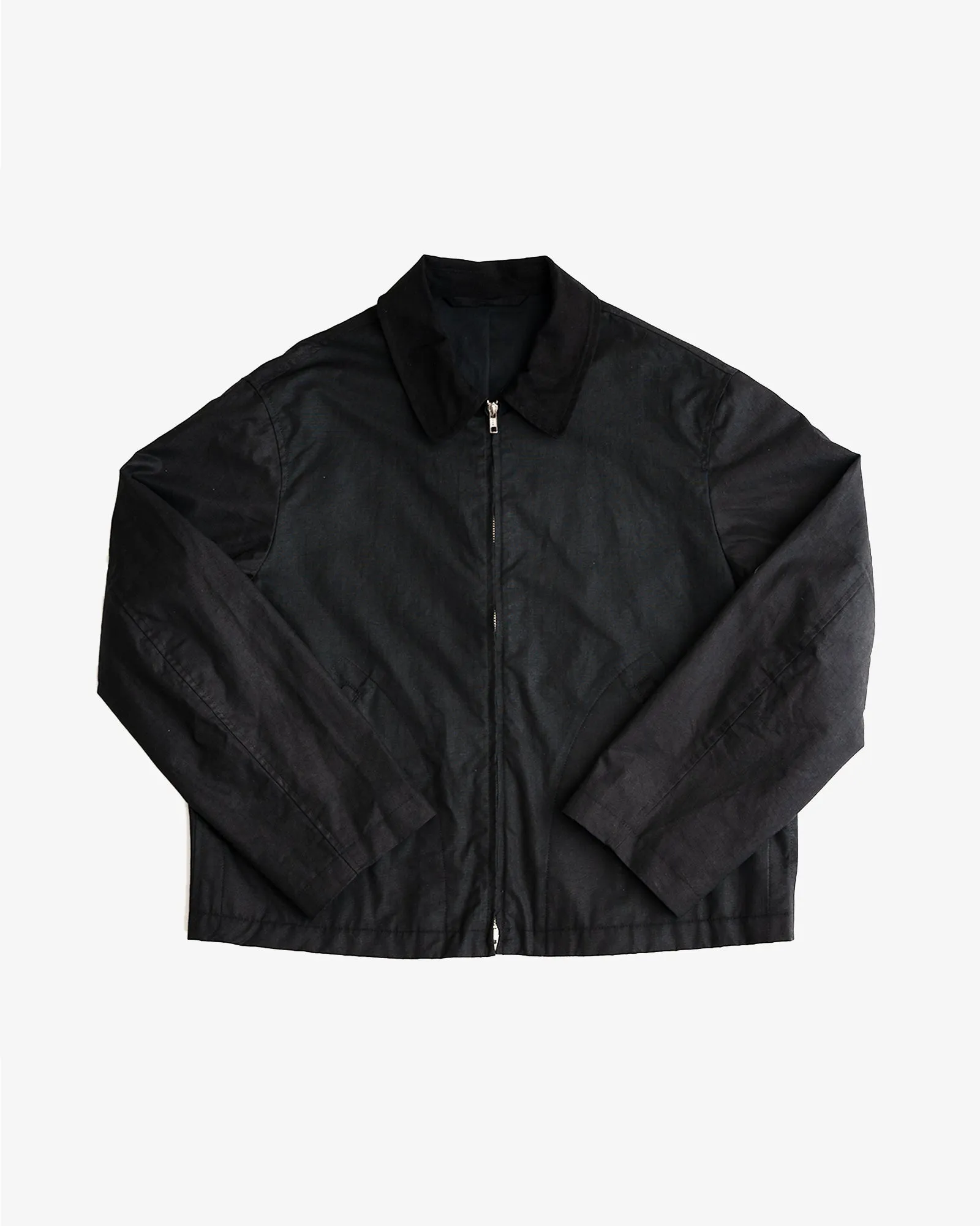 SITE JACKET - BLACK WAXED ORGANIC COTTON RIPSTOP sold by James Coward