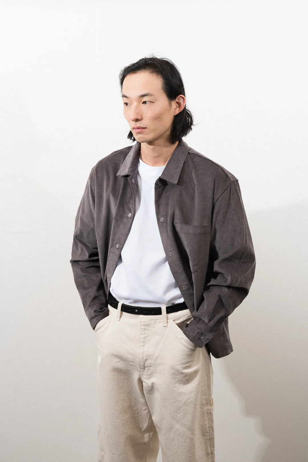 WORKSHOP SHIRT - CHARCOAL COTTON CORDUROY sold by James Coward product image thumbnail 2