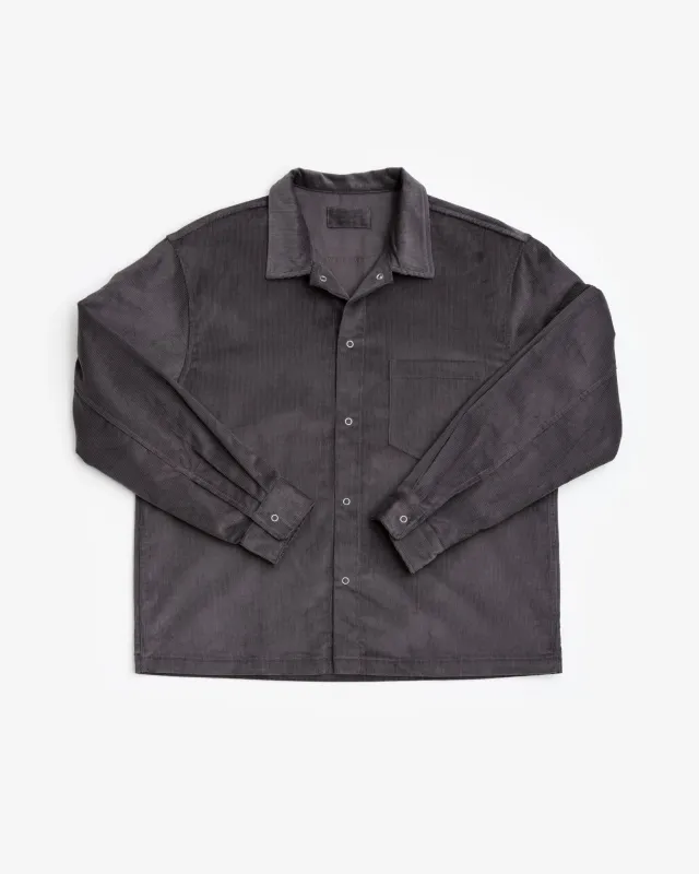 WORKSHOP SHIRT - CHARCOAL COTTON CORDUROY sold by James Coward