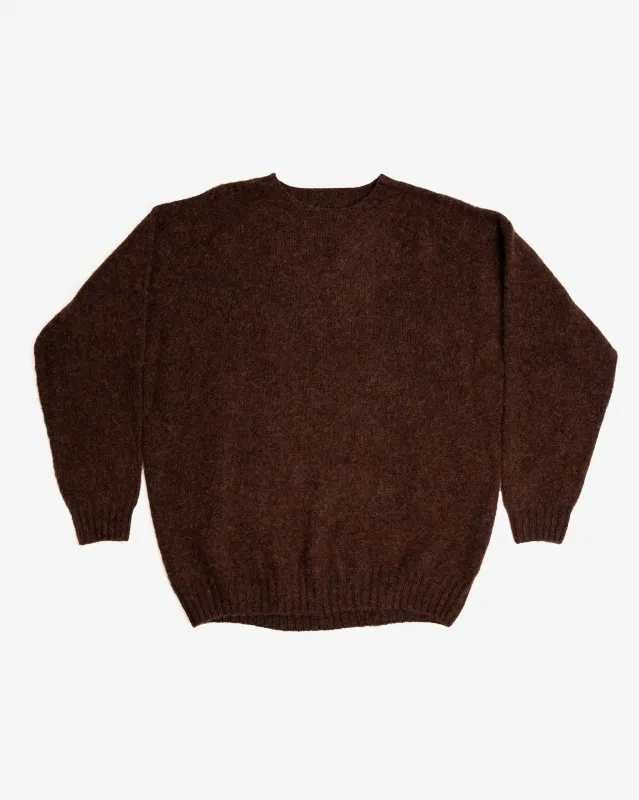 FITZROY SWEATER - DOUBLE BRUSHED ESPRESSO sold by James Coward