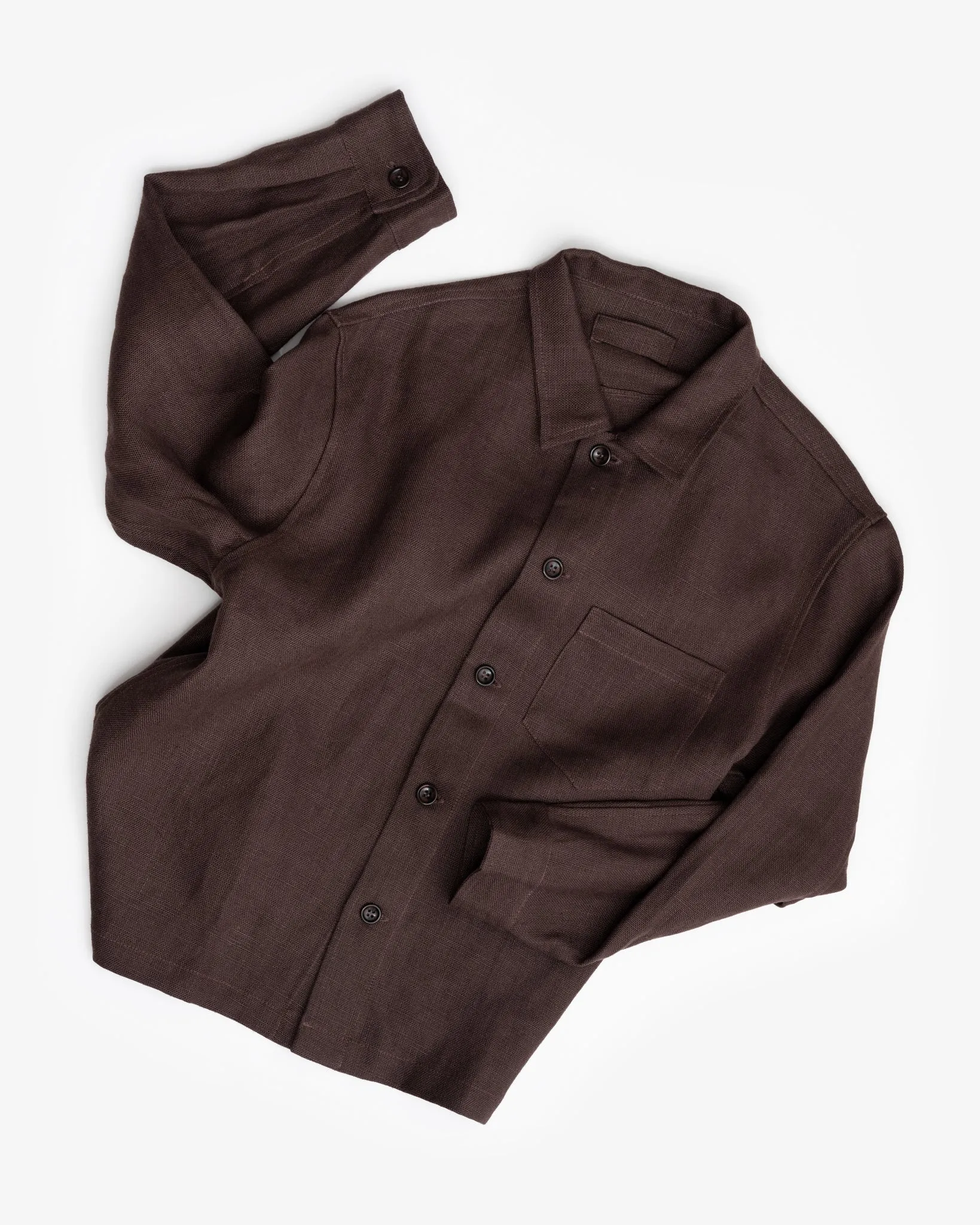 TRAVAIL SHIRT - CHESTNUT BELGIAN LINEN sold by James Coward product image thumbnail 4