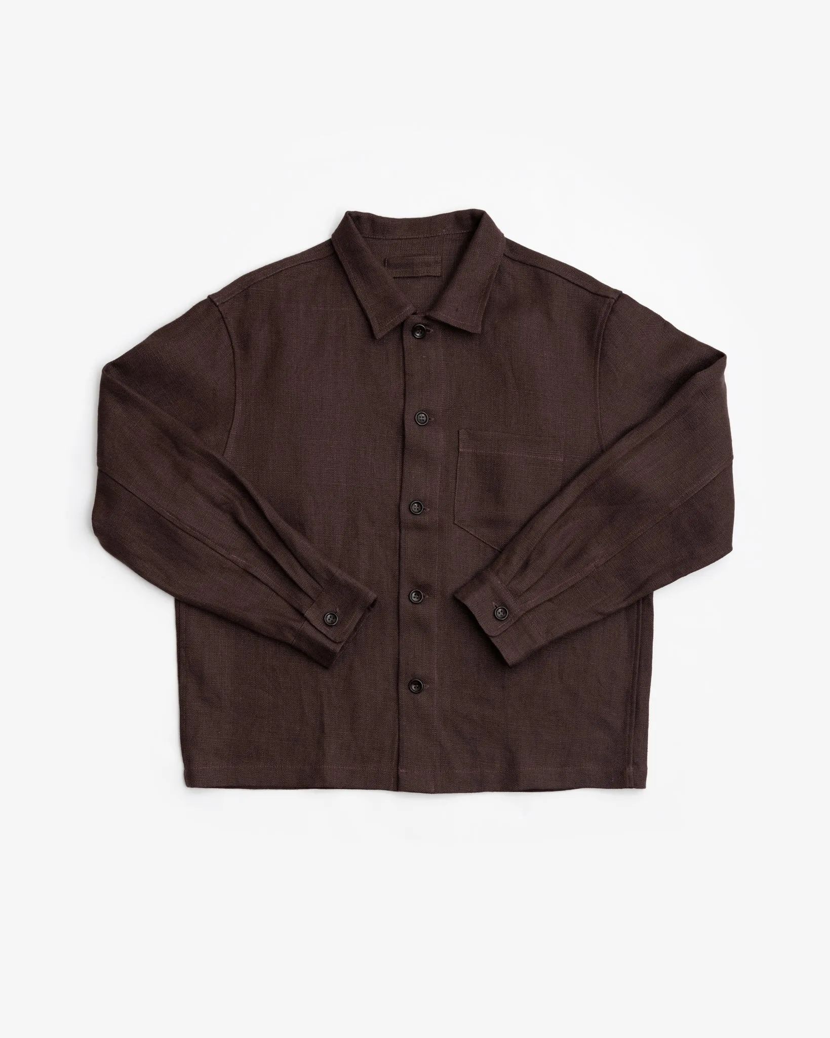 TRAVAIL SHIRT - CHESTNUT BELGIAN LINEN sold by James Coward