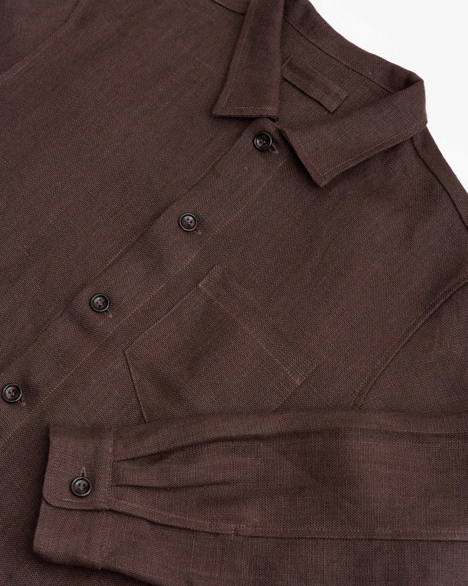 TRAVAIL SHIRT - CHESTNUT BELGIAN LINEN sold by James Coward product image thumbnail 3