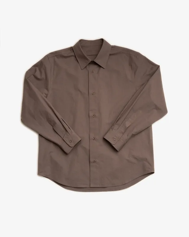 FILTER SHIRT - TAUPE COTTON/WASHI TYPEWRITER sold by James Coward