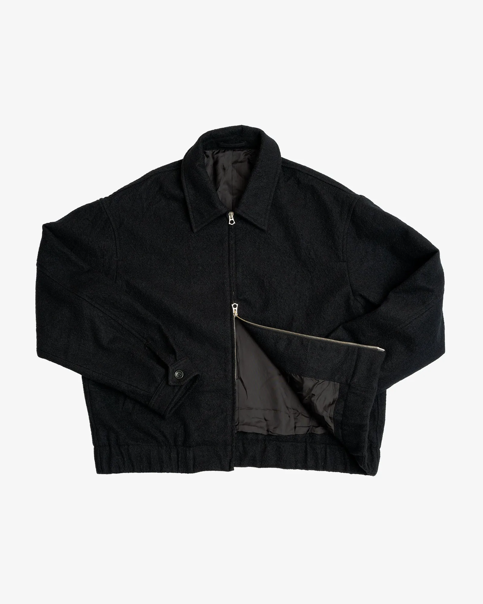 MACHINE JACKET - PIECE DYED BLACK WOOL FLANNEL sold by James Coward product image thumbnail 5