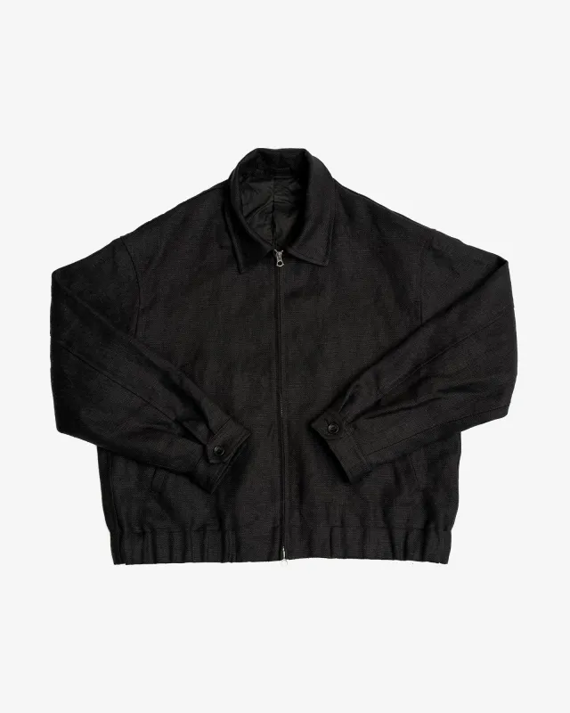 MACHINE JACKET - BLACK BELGIAN LINEN sold by James Coward