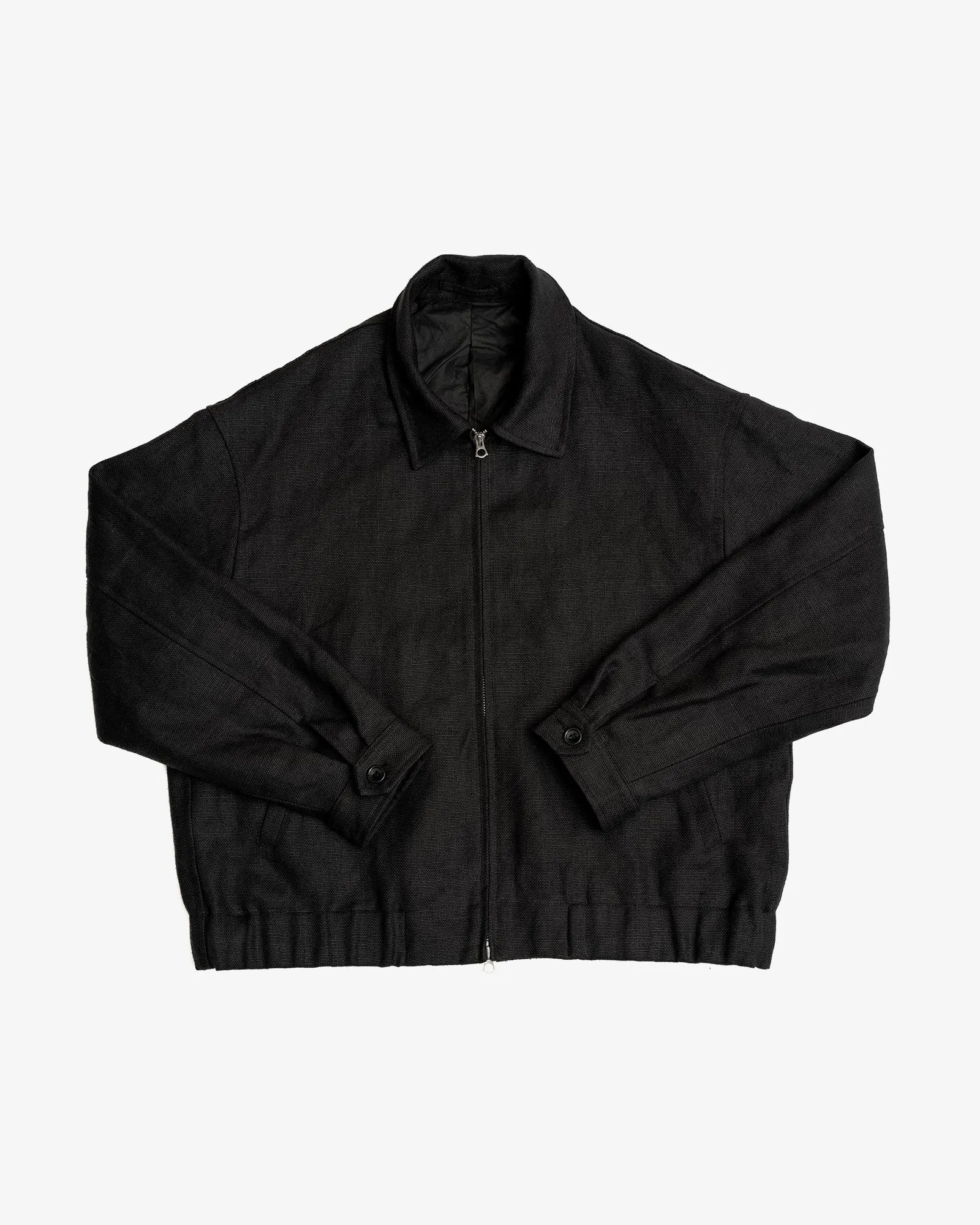 MACHINE JACKET - BLACK BELGIAN LINEN sold by James Coward