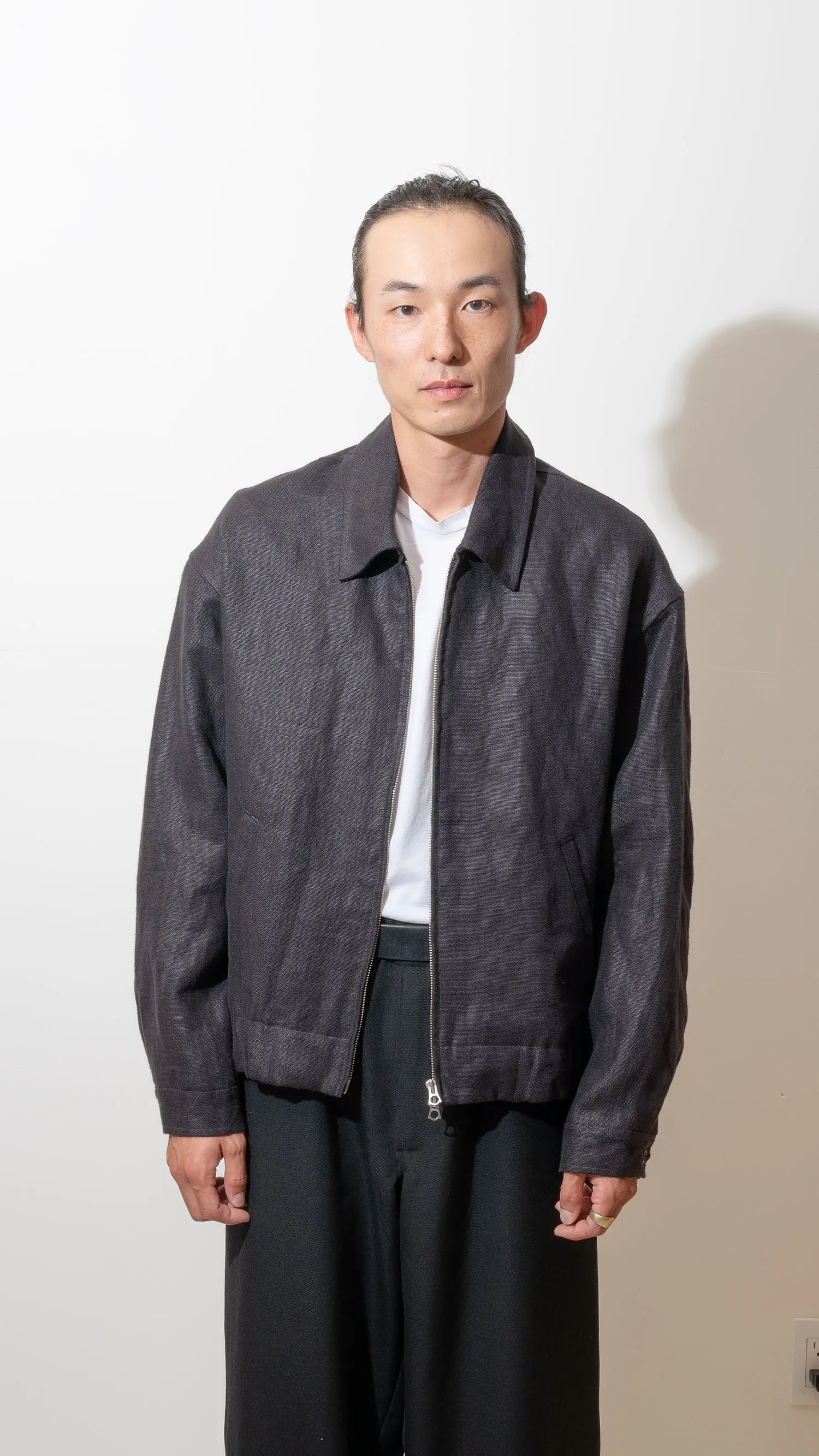 MACHINE JACKET - BLACK BELGIAN LINEN sold by James Coward product image thumbnail 2