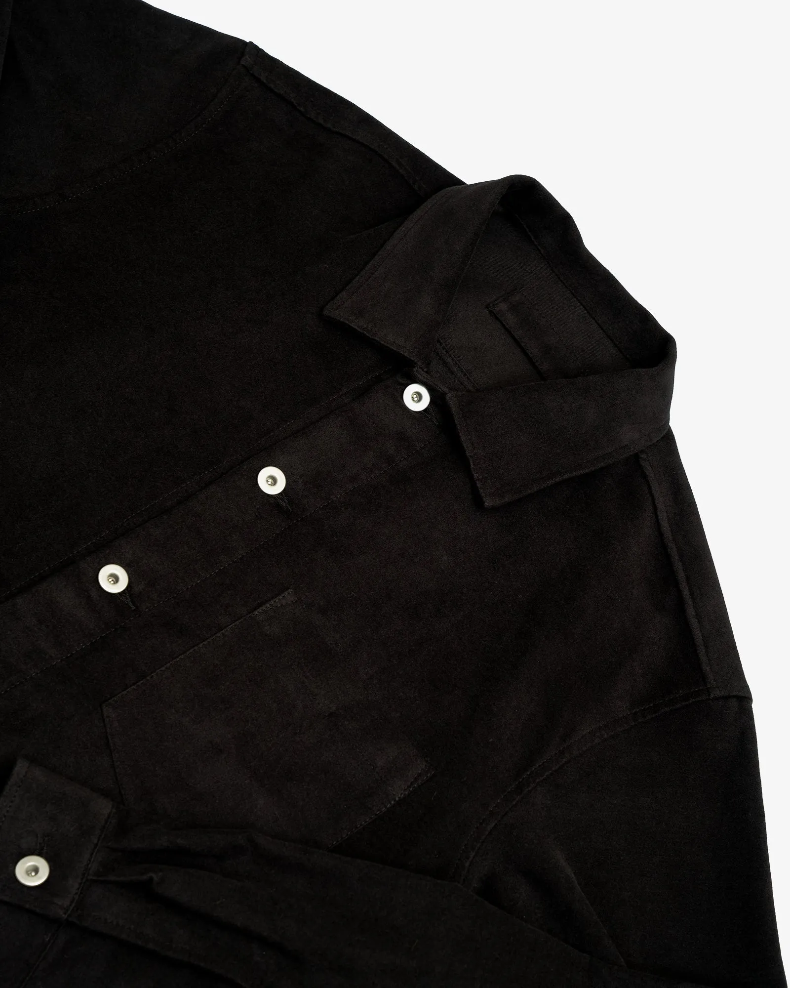 TRAVAIL SHIRT - BLACK COTTON MOLESKIN sold by James Coward product image thumbnail 2