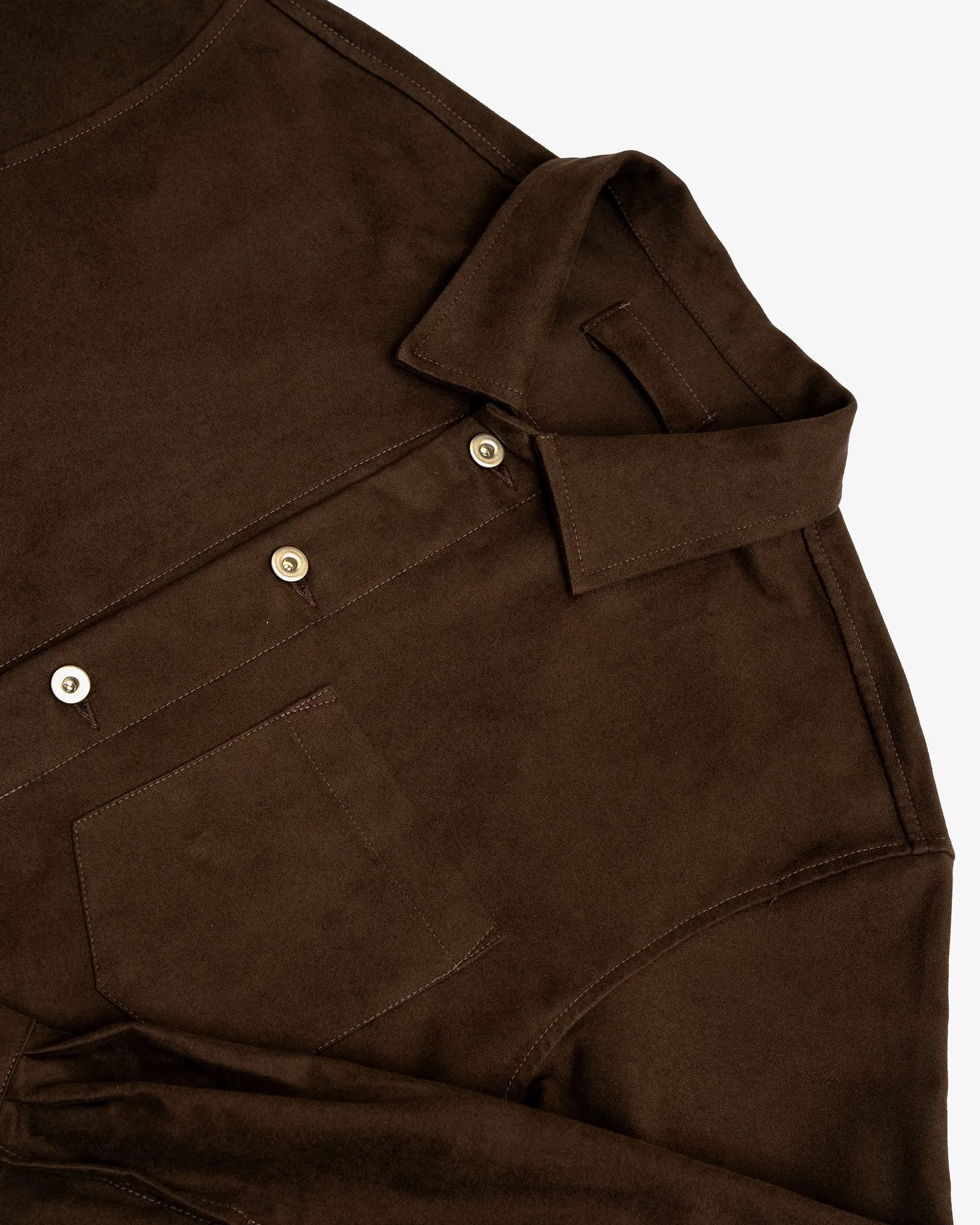 TRAVAIL SHIRT - DARK BROWN COTTON MOLESKIN sold by James Coward product image thumbnail 2