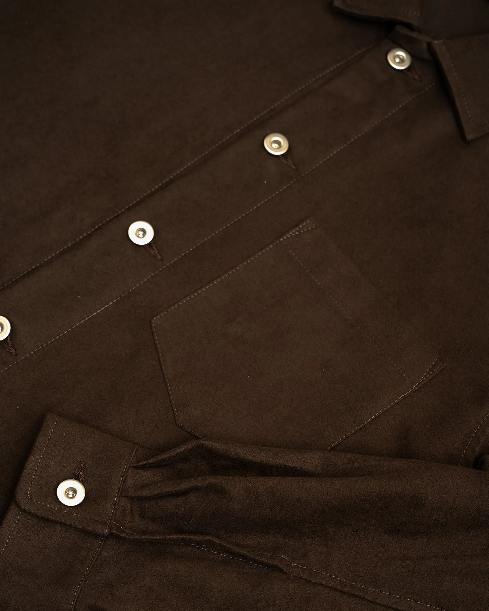 TRAVAIL SHIRT - DARK BROWN COTTON MOLESKIN sold by James Coward product image thumbnail 3