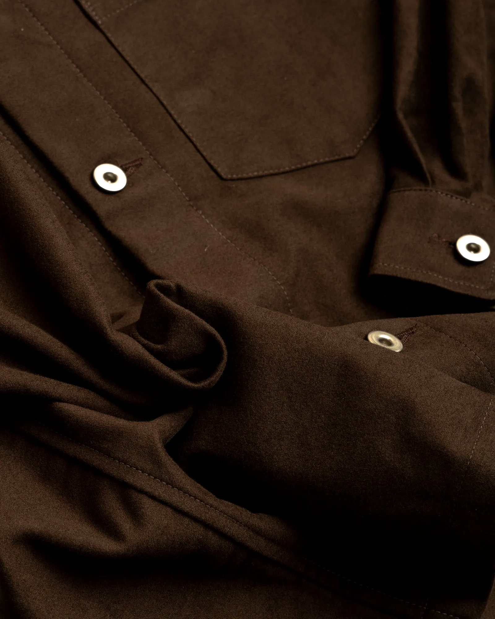 TRAVAIL SHIRT - DARK BROWN COTTON MOLESKIN sold by James Coward product image thumbnail 4